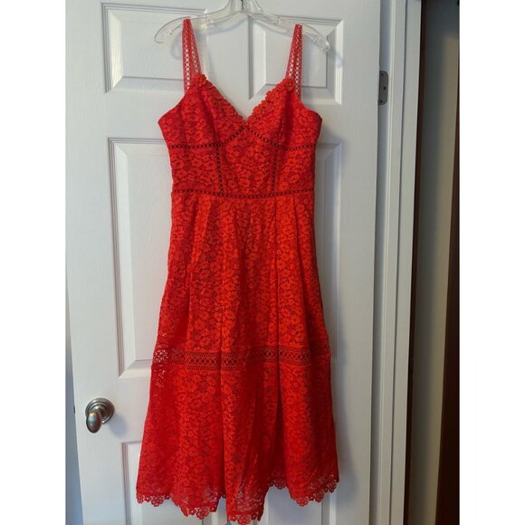 Karen Millen Red Lace Occasion Dress - Picture 3 of 3